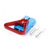 600V 350Amp Blue Housing 2 Way Battery Power Cable Connector with Plastic Red Triangle Handle