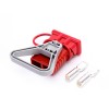 600V 350Amp Red Housing 2 Way Battery Power Cable Connector Grey Triangle Handle Red Dustproof Cover