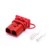 600V 350Amp Boîtier rouge Connecteur de câble d\'alimentation de batterie à 2 voies avec couvercle anti-poussière rouge