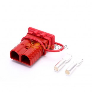 600V 350Amp 红色外壳 2 路电池电源电缆连接器，带红色防尘盖