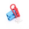 600V 50Amp Blue Housing 2 Way Battery Power Cable Connector with Red Dustproof Cover