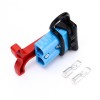 600V 50Amp Blue Housing 2 Way Battery Power Cable Connector Red T-Bar Handle and Black Dustproof Cover