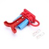 600V 50Amp Blue Housing 2 Way Battery Power Cable Connector Red T-Bar Handle and Red Dustproof Cover