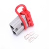 600V 50Amp Grey Housing 2 Way Battery Power Cable Connector with Red Dustproof Cover