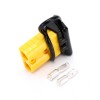 600V 50Amp Yellow Housing 2 Way Battery Power Cable Connector with Black Dustproof Cover