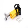 600V 50Amp Yellow Housing 2 Way Battery Power Cable Connector Grey T-Bar Handle and Black Dustproof Cover