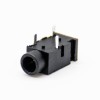DC Connectors 3.5mm High Current Unshiled Female Jack Through Hole Right Angle Solder Lug Black