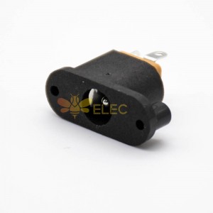 电源接口插座面板安装不带屏蔽插孔公头直式2孔法兰DC连接器
