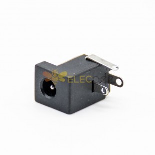 DC Power Connector Male Jack Through Hole Solder Lug Right Angle Unshiled Plastic Black