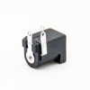 DC插座3脚立式黑色塑料弯式插孔不带屏蔽贴片焊接公插座