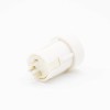 DC Power Jack Connector Plastic White Unshiled Female Through Hole Straight Solder Lug