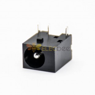 DC Power Socket Conector Masculino 90 Graus Através buraco solder Lug Unshiled Plástico