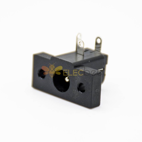 DC Power Socket Connector Male Jack Panel Mount 2 Holes Flansch Through Hole Unshiled