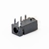 DC Power Supply Femme Jack Through Hole Solder Lug Black Unshiled Right Angle Connector