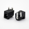 DC Power Supply Male Jack Connector 2.0*6.4 Through Hole Solder Lug Right Angle Unshiled