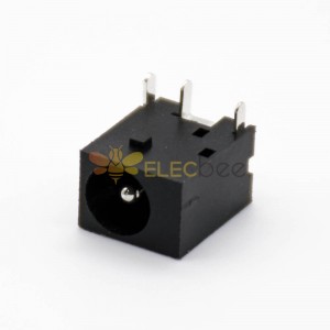 DC直流電源插座彎式插孔公頭貼片焊接4.4*1.65mm彎式不帶屏蔽連接器
