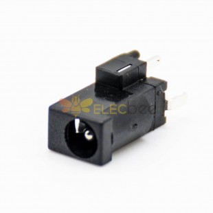 DC直流電源插座公插座插孔貼片焊接直式不帶屏蔽黑色塑料連接器