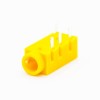 DC Power Supply Socket Yellow Plastic Female Jack Solder Lug Right Angle Unshiled Through Hole