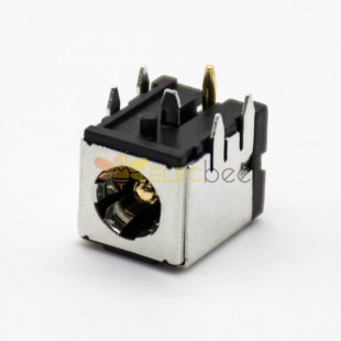 DC金屬插座公彎式插孔貼片焊接帶屏蔽電源連接器