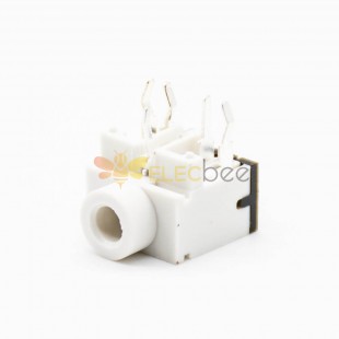 电源连接器塑料白色贴片焊接插孔不带屏蔽弯式DC母插座
