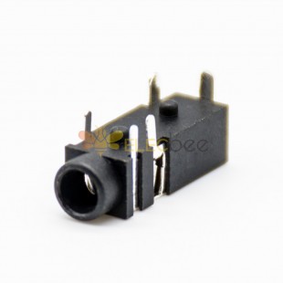 dc5引腳電源連接器公插座插孔貼片焊接彎式不帶屏蔽塑料黑色