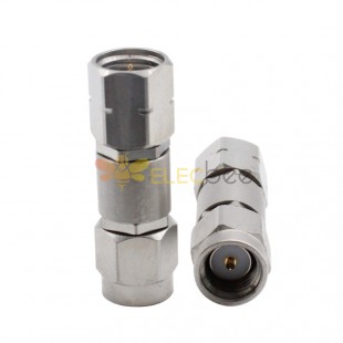 2.4mm Male Plug to SMA Male Plug Coaxial Adapter Straight Stainless Steel 18GHz Connector