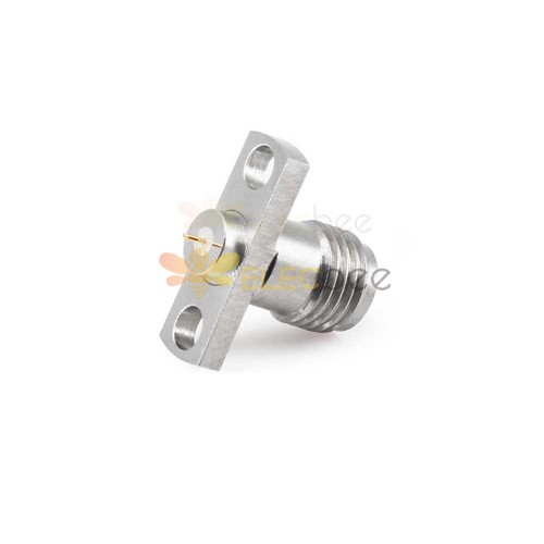 2.92mm Female Connector 2-Hole Flange Mount Stainless Steel 40GHz High Frequency RF Coaxial Connector