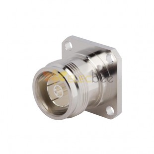 4.3/10 Connector Female Straight 4 Hole Flange Receptacle Solder Cup