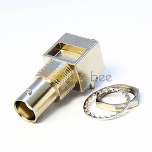BNC Bulkhead Connector Right Angled Female for Panel Mount 75 Ohm