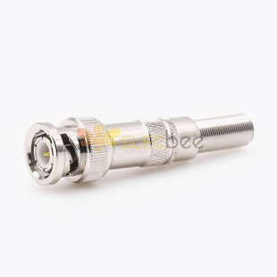 BNC連接器公頭直式接線焊接帶彈簧用於SYV-50-4