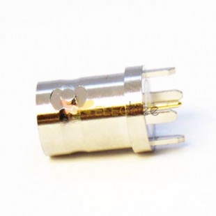 HD BNC Connector Female Vertical Type for PCB with Bulkhead 75 Ohm
