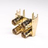 4 DelikBNC Konnektör Sağ Açılı Kadın Delik PCB Mount Altın Kaplama