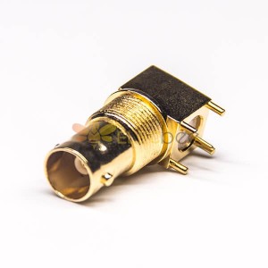 50Ohm BNC Connector Femme Angled Bulkhead TYPE pour PCB Mount