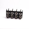 8 Holes Female BNC Connector Angled Through Hole for PCB Mount 75 Ohm