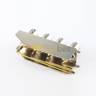 90 Degree BNC Connector for PCB Four Rows Female Through Hole