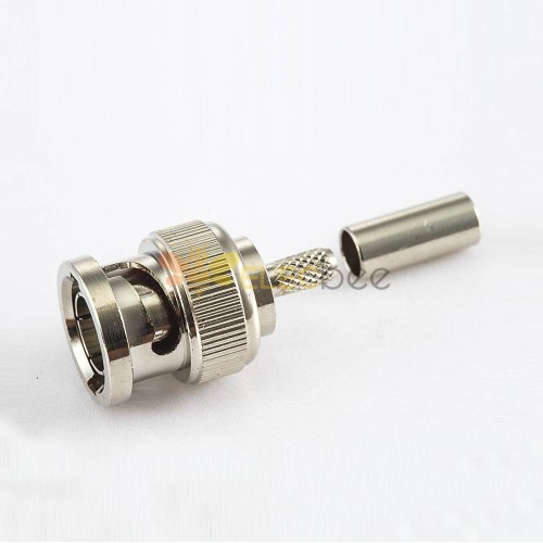 BNC Connector Male180 Degree Cable Mount Crimp For SYV75-2 Cable
