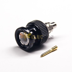 BNC Antenna Connector Straight Male Solder Type with Black Electrophoresis