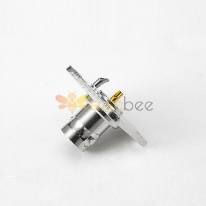 BNC Cable Solder 4 Hole Flange Female Straight Connector