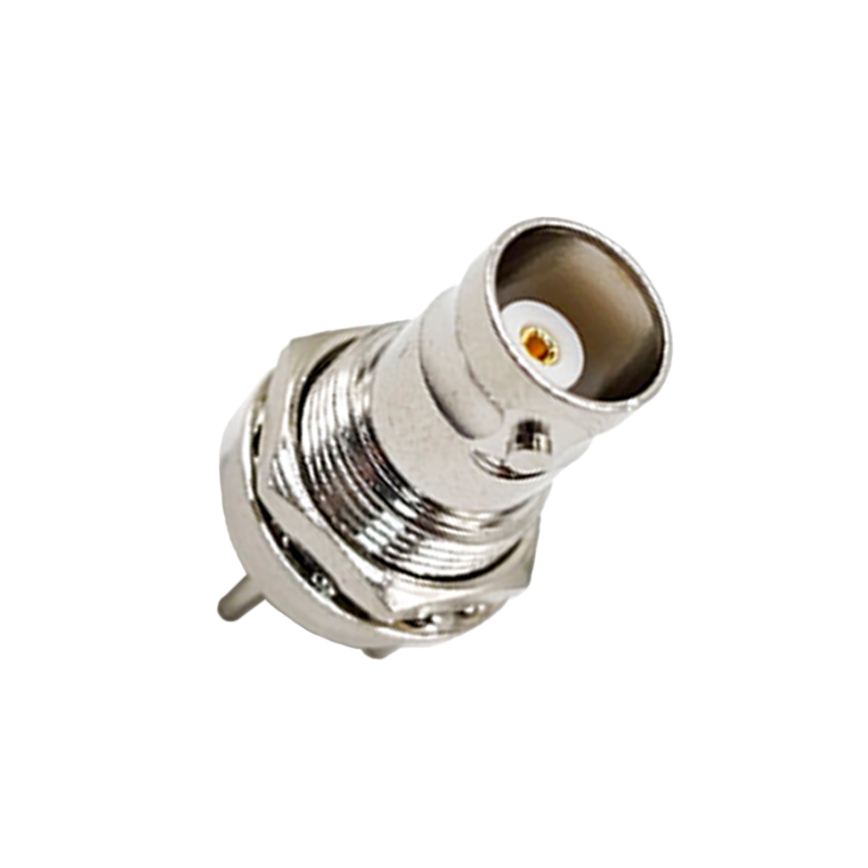 BNC Connector Bulkhead Coaxial Jack Straight for PCB 50 Ohm