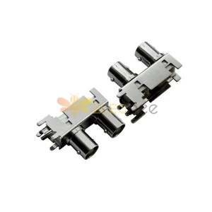 BNC Connector CCTV Camera Jack Angled Dual for PCB
