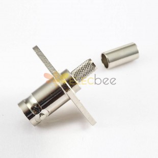 BNC Connector Crimp for Cable Panel Mount 4 Hole Flange Female Straight
