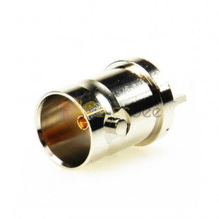 BNC Connector Female 180 Degree for PCB Mount Through Hole Nickel Plrting 75 Ohm