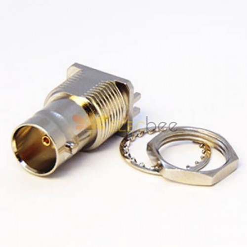 BNC Connector Female 75 Ohm Bulkhead Straight for PCB Mount Edge Mount 2.4mm Nickel Plating 75 Ohm