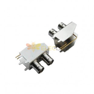BNC Connector for CCTV Camera Angled Jack for PCB with Bracket 50 Ohm