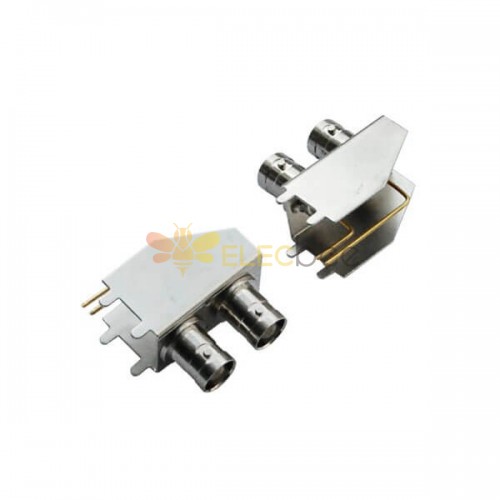 BNC Connector for CCTV Camera Angled Jack for PCB with Bracket