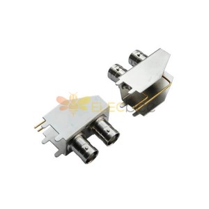 20pcs BNC Connector for CCTV Camera Angled Jack for PCB with Bracket