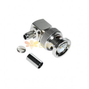 BNC Connector for RG 174 Angled Crimp Type Male 50 Ohm