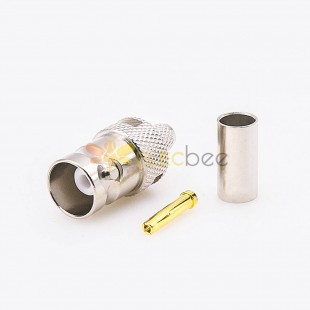 BNC Connector For RG58 Cable Female Straight Cable Mount Crimp