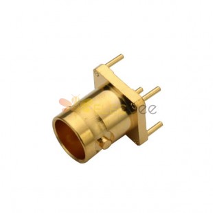 BNC Connector Gold Plated Straight Jack for PCB Mount 50 Ohm