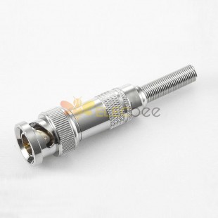 BNC Connector Male 180 Degree Solder Cable For SYV75-2 With Spring